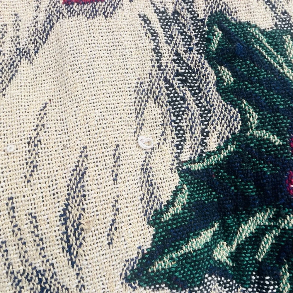 Vintage Santa Claus Christmas‎ Victorian Girl Whispering Tapestry Blanket Throw